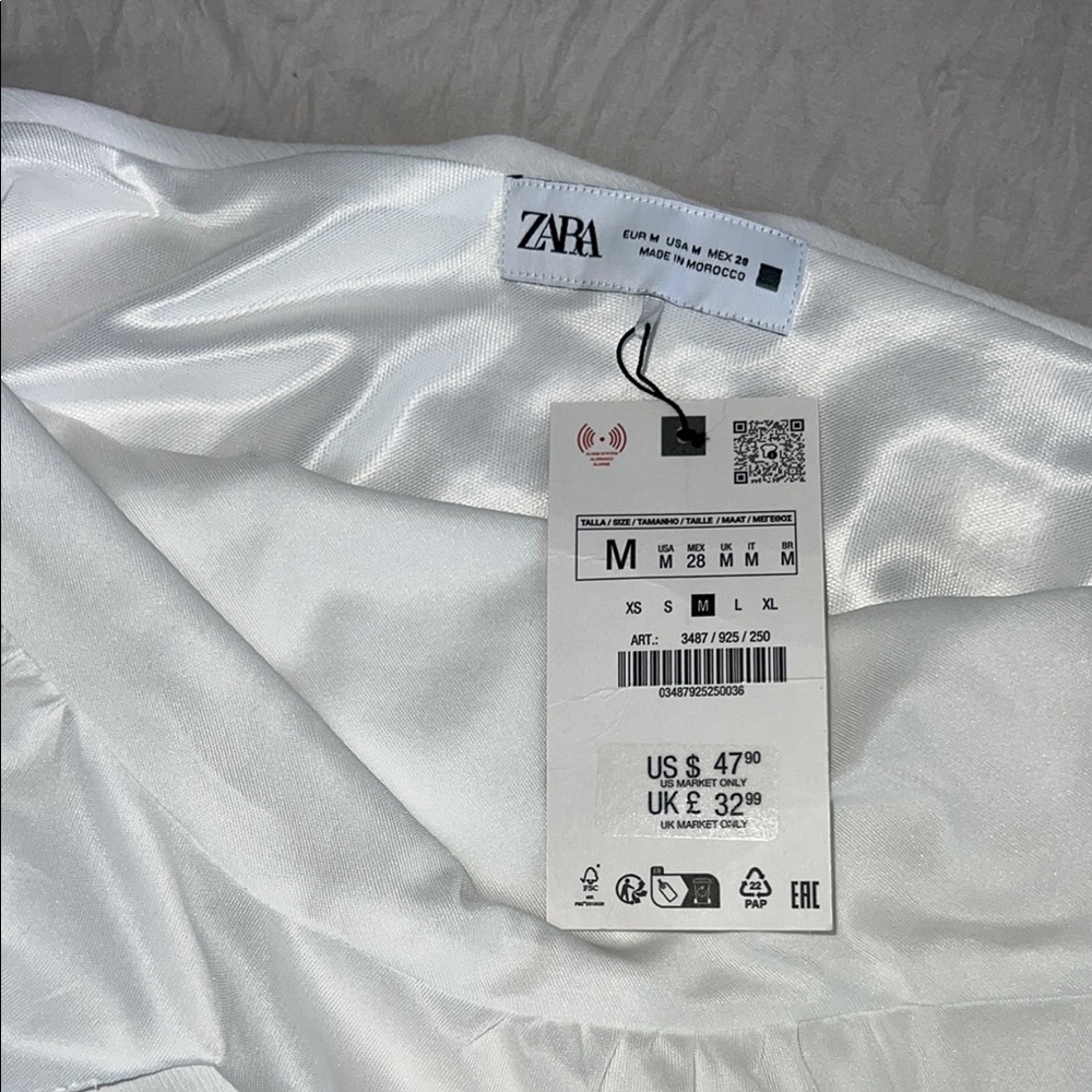 Zara White Ruffle Hem Dress - Picture 2 of 9
